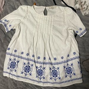 mama mia loft embroidery blouse